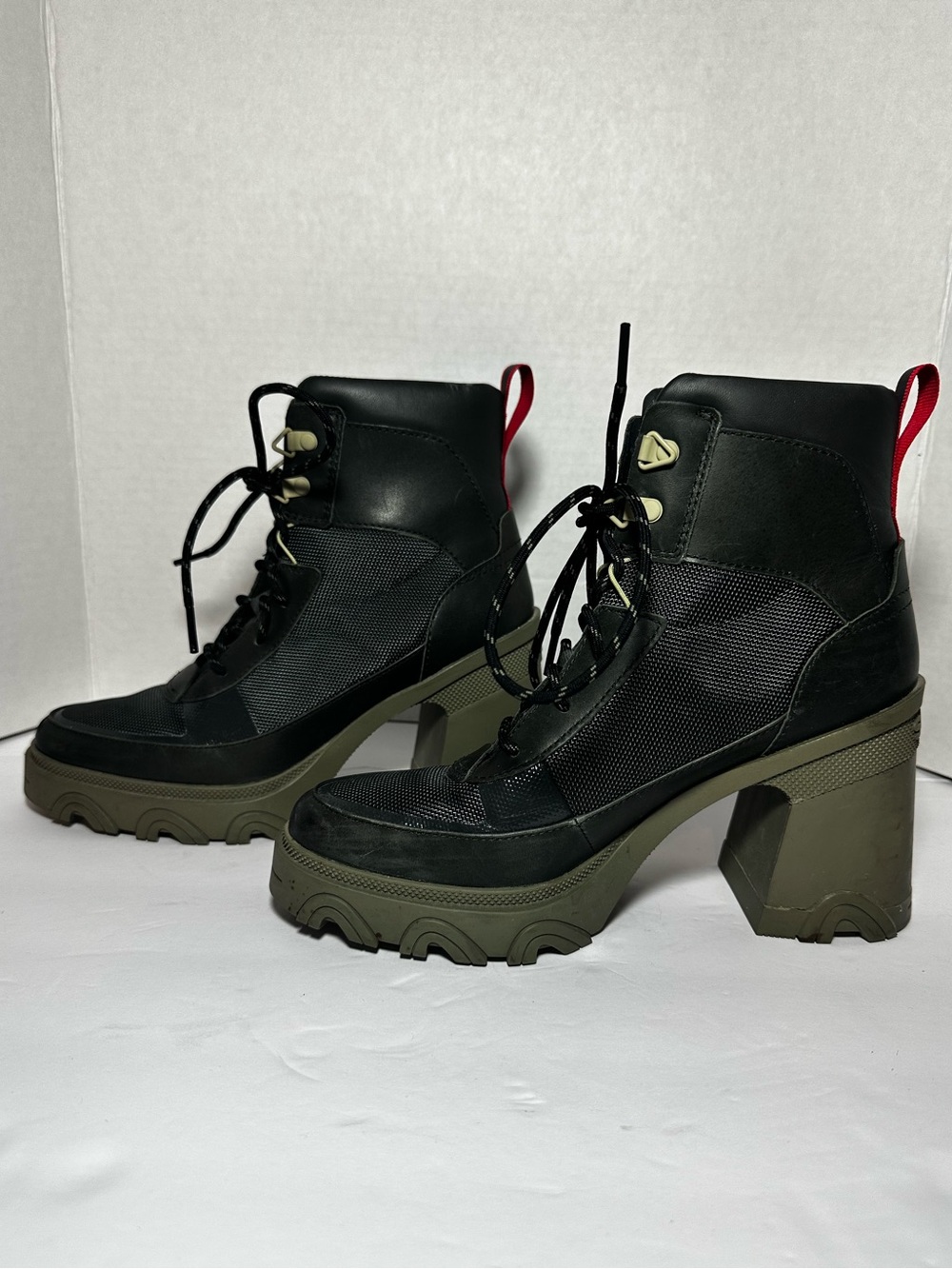 Sorel Lace-Up Platform Chunky Heel Boots